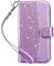 ULAK Wallet Case Compatible with iPhone 11, Flip Case with Card Holder PU Leather + TPU Bumper Stand Cover Kickstand Full Protective Phone Case for iPhone 11 6.1 inch - Purple Glitter
