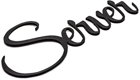 Server Türschild Schriftzug Firma Name Wandschild Selbstklebend Schwarz