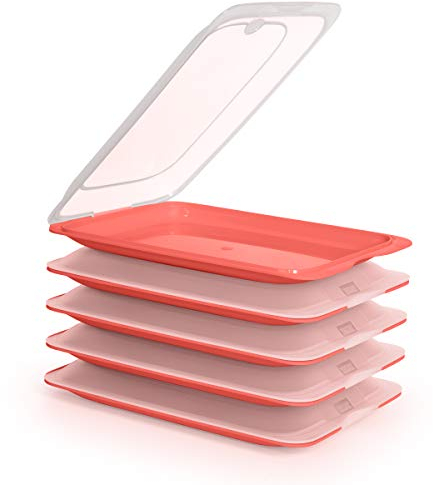 Porta Embutidos y Alimentos Sistema Deli, Conservación Optima de Lonchas en Nevera, Medidas 24.8 x 14.4 x 3.3 cm (3X Amarillo)