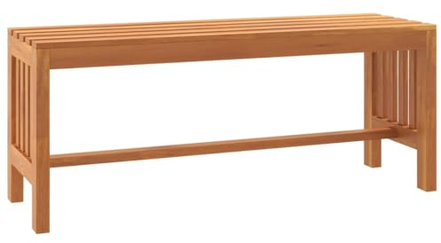 vidaXL Gartenbank, Sitzbank Lattenrost-Design, Parkbank für Balkon Terrasse Garten, Gartenmöbel Bank Holzbank, 110cm Massivholz Eukalyptus