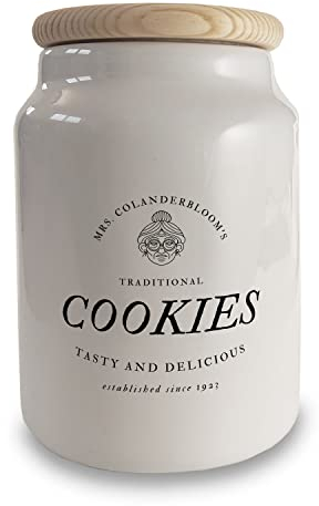 speecheese Traditional Cookies Keksdose aus Keramik mit Holzdeckel