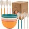 TOTSUN Cereal Bowls Set of 4, 710ml/25 OZ Unbreakable Breakfast Bowl Microwave Bowl Sets for Noodles, Salad, Soup, Pasta, Snack