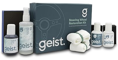 Geist. Kit de restauración del volante, desengrasar y refrescar el color de los volantes negros desgastados o rayados