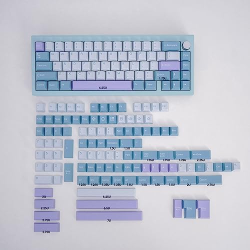 175 Keys Double Shot Keycaps 7u Spacebar Cherry Profile Illusion Keycap for Cherry Mx Switches ISO ANSI Layout Mechanical Keyboard