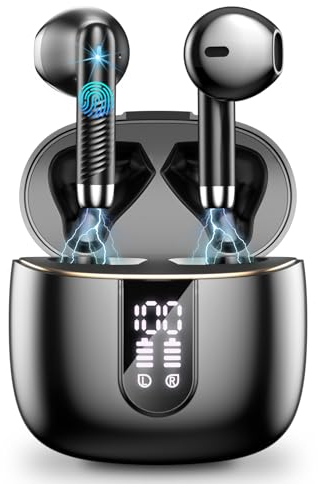 Bluetooth 5.4 Kopfhörer, In Ear Kopfhörer Kabellos mit 4 Mic, 48H Tiefer Bass Spielzeit Wireless Earbud, LED-Anzeige, Bluetooth Ohrhörer mit ENC Noise Cancelling, IP7 Wasserdicht Kopfhörer Sport USB-C