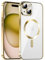 KPPIT for iPhone 15 Plus Case Compatible with MagSafe, Slim Clear Magnetic Case Scratchproof and Shockproof with Camera Protection-Gold