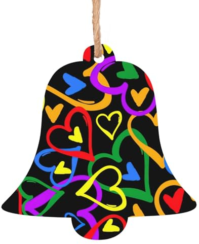 Gay Pride Regenbogen-Druck Holz Weihnachtsschmuck Hängender Weihnachtsbaum Home Kamin Dekorationen Weihnachtsmann Anhänger