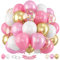 Palloncini rosa oro 60 pezzi 12 pollici rosa oro bianco lattice coriandoli set di palloncini rosa chiaro oro compleanno palloncini decorazione per ragazze donne San Valentino proposta di fidanzamento