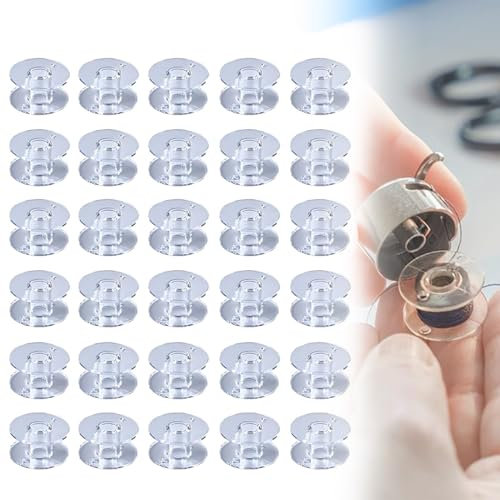 30 Pezzi Rocchetti per Macchina Cucire Bobine Universali Plastica Rocchetti per Cucito Bobina per Macchine Bobine di Plastica Vuote Trasparente Per Macchina da Cucire Domestica (Trasparente)