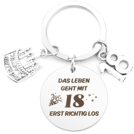 18 Geburtstag Schlüsselanhänger,18. Geburtstag Mädchen Geschenke 18. Geburtstag Junge,Geschenke zum 18 Geburtstag,Lustig Geschenkideen 18 Geburtstag Geschenk für Söhne Töchter Beste Freunde Schwestern