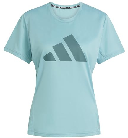 adidas Women's Run It Stripes Tee, Mint ton, XS