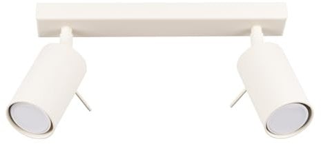 SOLLUX lighting Deckenlampe Deckenleuchte Deckenstrahler Einstellbar Stahl 2 Flammig 30 x 6 x 17 cm Beige Ring