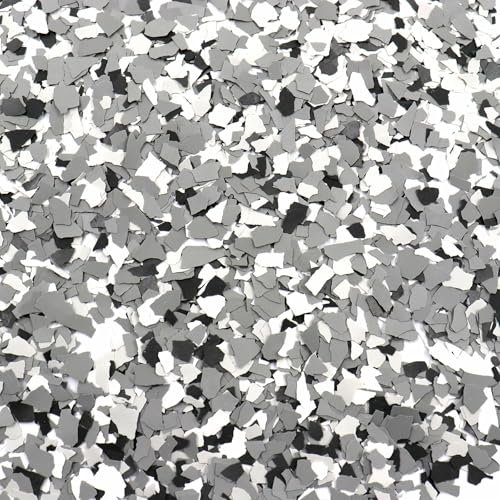 Chips de colores decorativos para revestimiento de piso de garaje, pintura epoxi para suelos de garaje, revestimientos de hormigón para pared de garaje, pintura interior y exterior de la casa (gris,