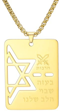 VASSAGO Davidstern Halskette Hebräische Segen Halskette Jüdische Stern Halskette Edelstahl Hunde anhänger Anhänger religiöser Israel Schmuck