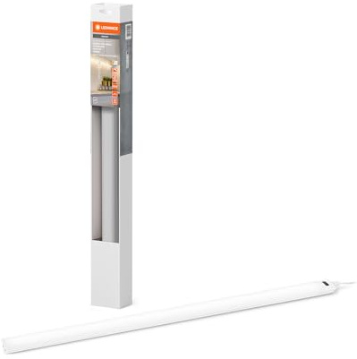 LEDVANCE Linear, rahmenloser Winkelsensor, 55 cm, CCT dimmbar, 7.5 W, 480 lm, 3000/4000/6500 K, warmweiß/kaltweiß/Tageslicht, weißes Aluminium, IP20