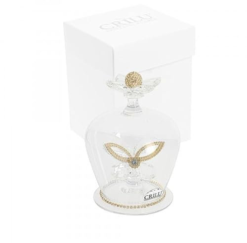 Generico Glasglocke Schmetterling Kristall Strass Gold Gastgeschenk Kommunion Konfirmation Hochzeit SD