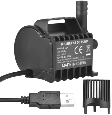 TOPINCN Small Pump Submersible Electric Fountain Pump Multifunctional Use Electric High Water Removal for Aquarium, Fish, Pond, (QR70A)