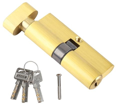 Cubstone Schließzylinder 35/35, Knaufzylinder, Schließzylinder mit Knauf für Haustür, 60 70 80mm Euro Kupfer zylinderschloss, mit Schlüssel, Anti Picking Bohr Snap Bumping(45/45mm)
