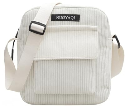 Uwiyo Kleine Cord Crossbody Bag Damen, Cord Umhängetasche Damen Klein Kord Handytasche mit Geldbörse zum Umhängen mit verstellbarer Schultergurt für Arbeit, Reisen, Alltag (Cremefarben)