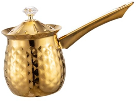 DEARMAMY Traditionelle Türkische Kaffeekanne Cezve Für Induktion Milchwärmer Butterschmelzer 7.48X5.12X3.35 Zoll Vintage Kaffeekocher Für Zuhause Arabischer Griechischer Kaffee