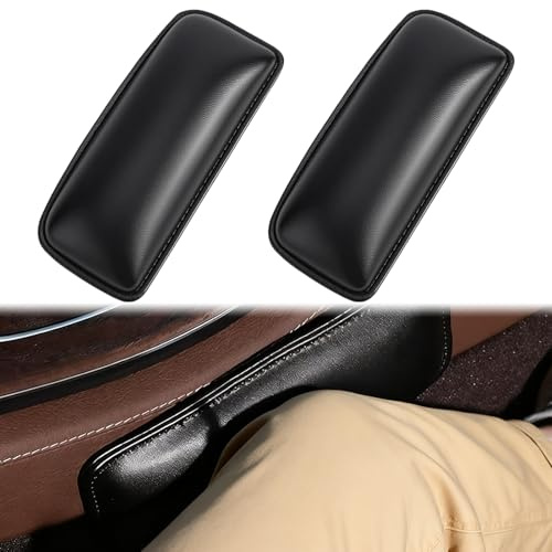 2 Stück Auto Beinkissen Knieschoner,Armlehnen Polster Auto,Selbstklebendes Autositze Armlehnenkissen,Leder Autotür Kniepolster Beinpolster,Autotürarmlehne Knie-Schutzmatte Autos Konsole Kniekissen