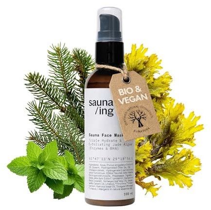 sauna/ing Mascarilla hidratante para sauna – Mascarilla facial activada por el calor para sauna – Cuidado intensivo hidratante con Triple Hidratación Complex – Vegano, sin silicona – Accesorio para