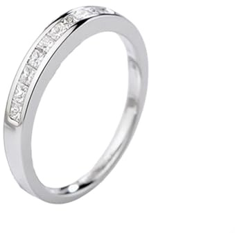 Wycian Diamant Ring Frau Wedding Rings White Gold Women 14CT Silber mit 0,35 CT Diamant Größe 63 (20.1) Massiv, Nicht Plattiert Mode für Damen Geburtstag Schmuck