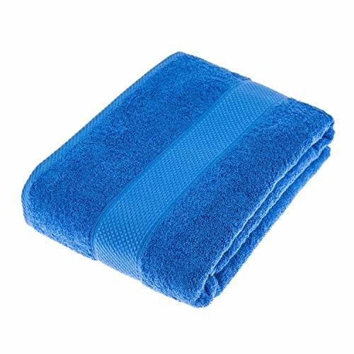 HOMESCAPES Blue Turkish Cotton Bath Sheet Super Soft Thick & Absorbent 500 GSM Towel Heavy Weight for everyday Luxury