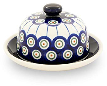 Original Bunzlauer Käseglocke S/Butterglocke für Rollbutter Ø 14,0 cm im Dekor 8