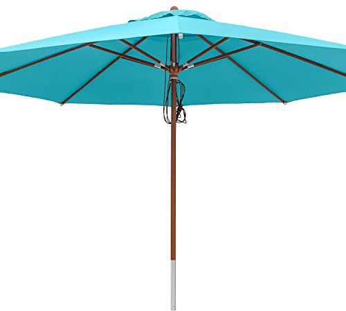anndora® Sonnenschirm Marktschirm Gastronomie ø 4 m rund - mit Winddach Himmelblau