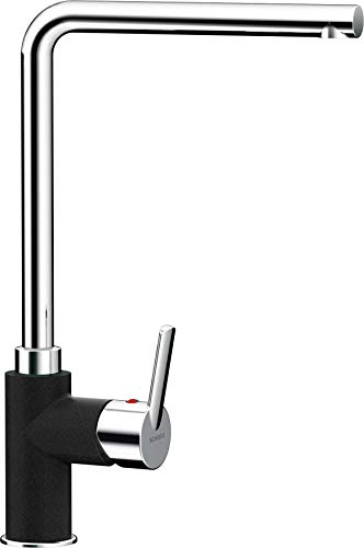 SCHOCK Küchenarmatur SONO Nero – Hochdruck Armatur CRISTALITE mit Festauslauf und Standard Norm-Anschlüssen