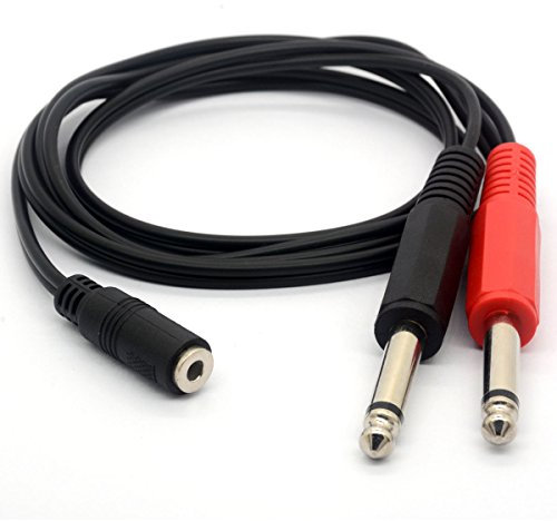 3.5mm (Mini) 1/8 TRS stéréo femelle à 2 Dual 1/4 6.35mm Mono TS Câble Séparateur Y Y Y Adaptateur Audio Convertisseur Stéréo Amplificateur de Guitare