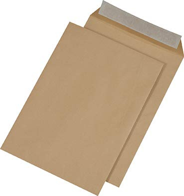 1000 Versandtaschen, haftklebend, DIN C4, 229 x 324 mm, 90 g, ohne Fenster braun dimapax