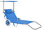 vidaXL Sonnenliege Dach Blau Klappbar Strandliege Gartenliege Relaxliege Liege