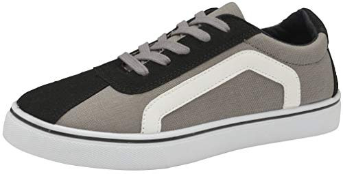 Womens Ladies Canvas Trainers Lace Up Pumps Casual Plimsolls Memory Foam Fashion Skater Shoes Sneakers (8 UK, Grey)