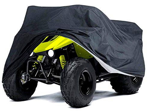Schwarze ATV-Abdeckung, wasserdicht, 218,4 x 96,5 x 104,1 cm, 2XLQuad ATC, 4 Räder, für alle Jahreszeiten, Outdoor, UV-Schutz für Kawasaki, Yamaha, Suzuki, Honda, Polaris