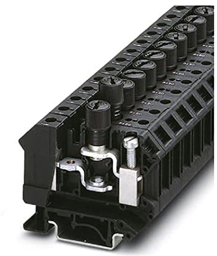PHOENIX CONTACT UK 10-DREHSI-EX (6,3X32) Sicherungsklemme für G-Sicherungseinsatz, 0.5 - 16 mm² Querschnitt, 24 - 6 AWG, 12 mm Breite, Schwarz, 50 Stück