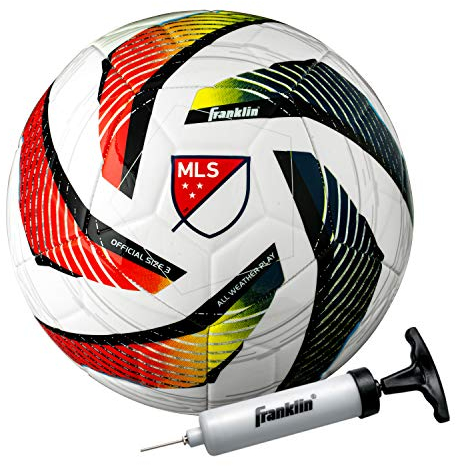 Franklin Sports MLS Tornado Fußball – Offizielle Größe 5 – Weicher Bezug – Offizielle Größe und Gewicht Fußball – Luftpumpe im Lieferumfang enthalten