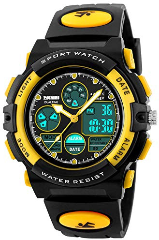 Dayllon Armbanduhr Kinder Junge Digital Outdoor Sport 50 M Wasserdicht Watch for Kids Analoge Uhr mit Wecker 12/24 h Stoppuhr LED Licht Kinder Uhren für Jungs