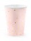 6 Gobelets en Carton Rose pâle et Pois dorés 260 ML - Rose - Taille Unique