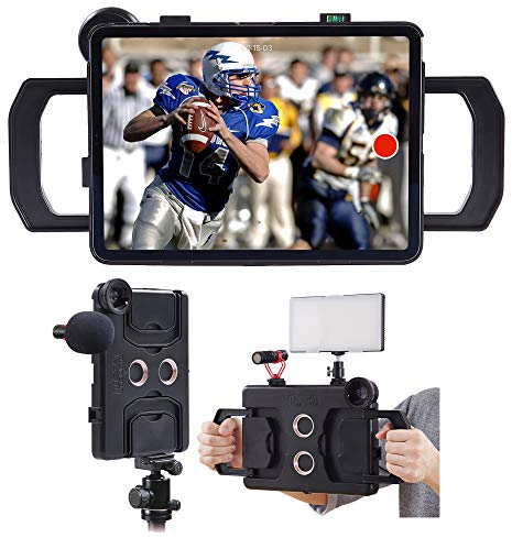MegaMount Multimedia Rig Video Stabilizer for Apple iPad Pro 27.9 cm Latest 2021 3rd Gen, 2020 2nd Gen and 2018 1st Gen. Attach Lenses, Lights, Mic. Video Recording Mounts on Tripod and Monopod