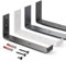 HOLZBRINK Metall Regalträger Regalhalter für Wandregal, Wandhalterung schwarz 250mm, 8 Stück, HLR-J-250-9005