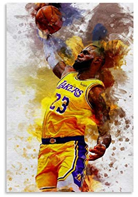 Basketball-Poster LeBron James, Leinwand-Kunst-Poster und Wandkunstdruck, modernes Familienschlafzimmer, 50 x 75 cm