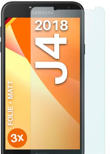 moex FlexProtect matte Schutzfolie für Samsung Galaxy J4 (2018) Displayschutz Folie matt gegen Reflexionen, Anti Reflex Handyfolie mit Sonnenschutz, Kompatibel mit jeder Handyhülle, 3 Stück