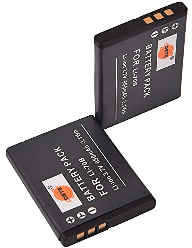 DSTE Lot de 2 Batteries de Rechange compatibles avec Li-70B et Olympus D-700 D-705 D-710 D-715 D-745 FE-4020 FE-4040 FE-5040 VG-110 VG-120 VG-130 150 V. G-160 X-940 X-990 Caméra