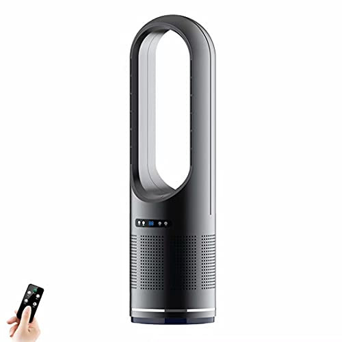 SABYDICAR Cooling and Heating Fan,46 Bladeless Tower Fan,2000W Space Heater,Air Purifier Leafless Fan with 80° Oscillating/8 Speeds/8h Timer/LED Display,Pedestal Fan