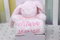 Geschenk-Set New Baby ★ Babydecke mit Namen + Plüschtier ★ Baby-Shower ★ Geburt ★ (Rosa - Hase)