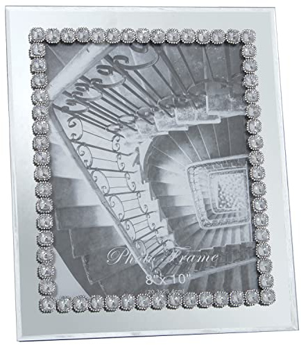 DRW Bilderrahmen aus Glas und Spiegel für Fotos mit 20 x 25 cm im Spiegel 26 x 1,5 x 31 cm für 20 x 25 cm