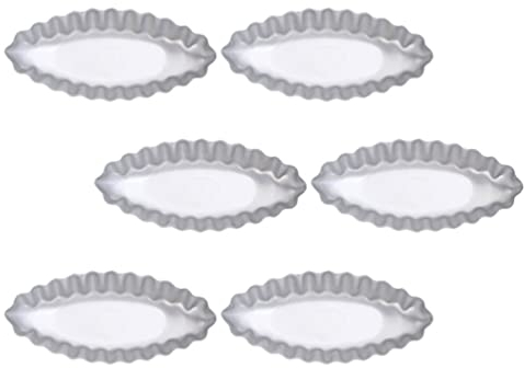 DOITOOL Oven Tray 6pcs Non- Stick Tart Pan Quiche Tartlets Pan Tins Aluminium Alloy Muffin Baking Cups Cupcake Liners Wave Baking Mold Metal Bakeware for Jelly Pudding Foil Trays
