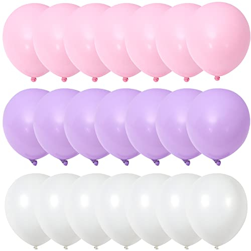 ballons roses violets blancs